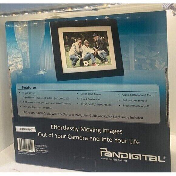 Paniimage 8” Digital Photo Frame Holds 6400 Images New In Box - Picture 4 of 7